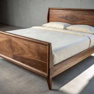 Signature Walnut Platform Bed with Floating Frame